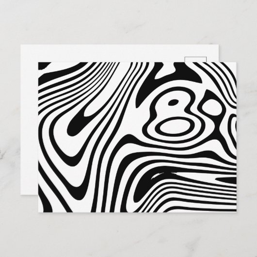 Schwarz-Weiß-Marmor-Muster Postkarte (Vorne/Hinten)