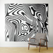 Schwarz-Weiß-Marmor-Muster Wandteppich (Beispiel (Horizontal))