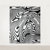 Schwarz-Weiß-Marmor-Muster Wandteppich (Vorderseite)