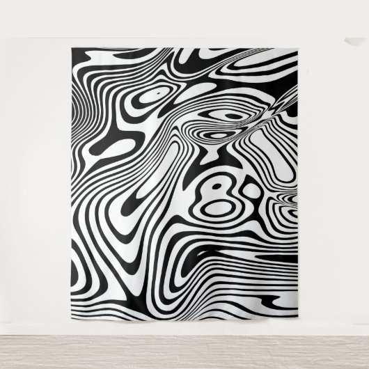 Schwarz-Weiß-Marmor-Muster Wandteppich (Vorderseite)