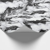 Schwarz-Weiß-Marmor Muster wirbeln Geschenkpapier (Ecke)