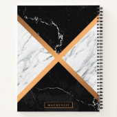 Schwarz-Weiß-Marmor Notizblock (Rückseite)