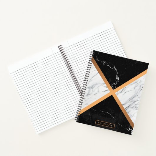 Schwarz-Weiß-Marmor Notizblock (Innenseite)