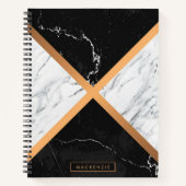 Schwarz-Weiß-Marmor Notizblock (Vorderseite)