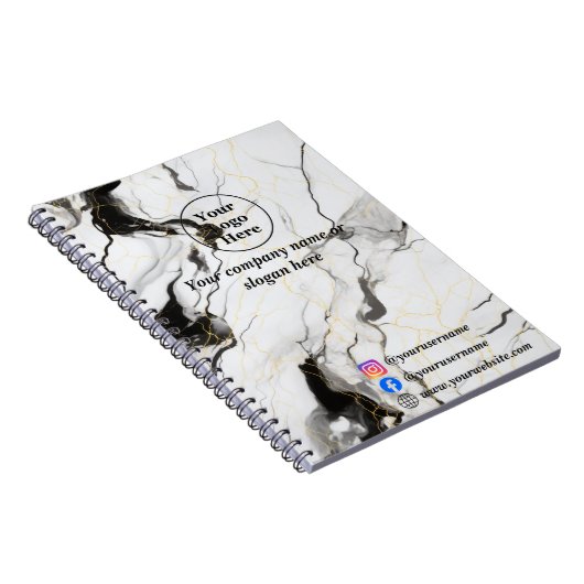 Schwarz-Weiß-Marmor Notizblock (Rechte Seite)