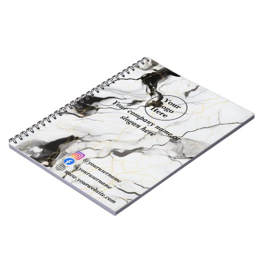 Schwarz-Weiß-Marmor Notizblock (Linke Seite)