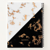 Schwarz-Weiß-Marmor Notizblock (Rückseite)