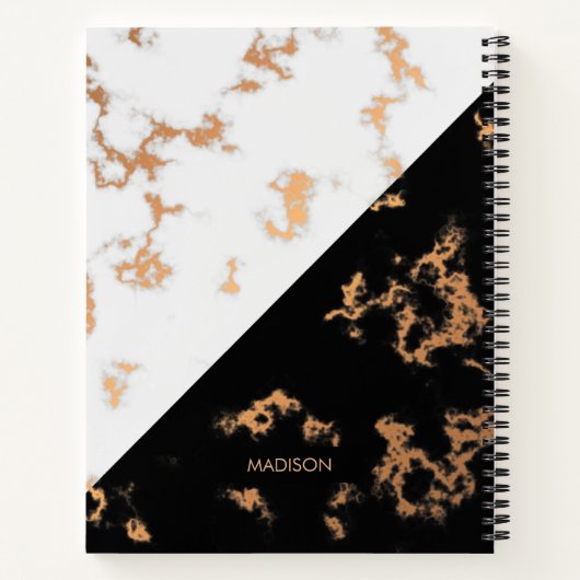 Schwarz-Weiß-Marmor Notizblock (Rückseite)