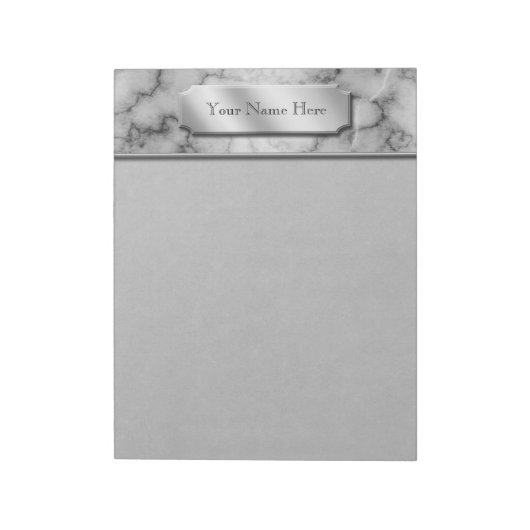 Schwarz-Weiß-Marmor Notizblock (Rotiert)