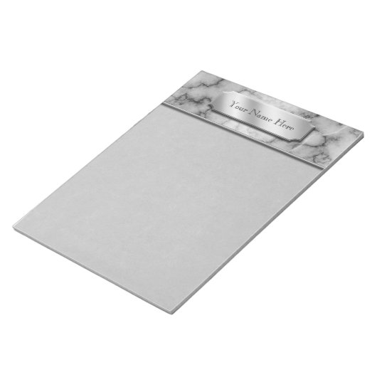 Schwarz-Weiß-Marmor Notizblock (angewinkelt)