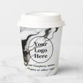 Schwarz-Weiß-Marmor Pappbecher (Vorderseite)