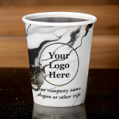 Schwarz-Weiß-Marmor Pappbecher