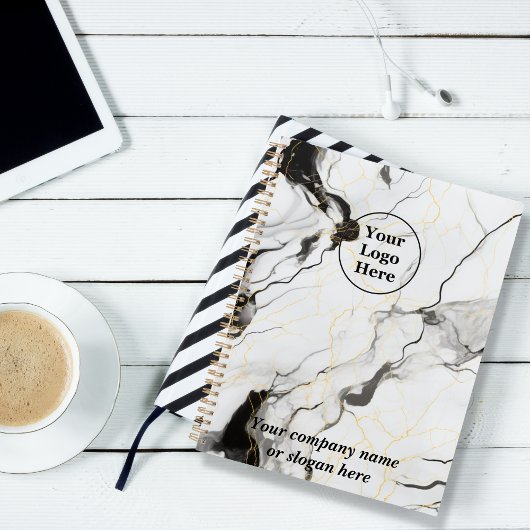 Schwarz-Weiß-Marmor Planer