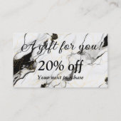Schwarz-Weiß-Marmor Rabattkarte (Vorderseite)