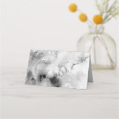 Schwarz-Weiß-Marmor-Rahmen formale SkriptWedding Platzkarte (Rückseite)