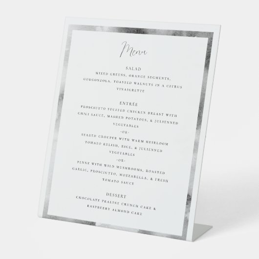 Schwarz-Weiß-Marmor-Rahmen-Formblatt Sockelschild (Vorderseite)