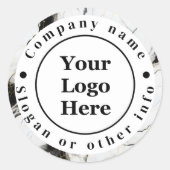 Schwarz-Weiß-Marmor Runder Aufkleber (Vorderseite)