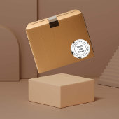 Schwarz-Weiß-Marmor Runder Aufkleber