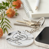 Schwarz-Weiß-Marmor Schlüsselanhänger (Vorderseite rechts)