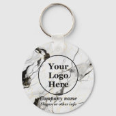 Schwarz-Weiß-Marmor Schlüsselanhänger (Vorderseite)