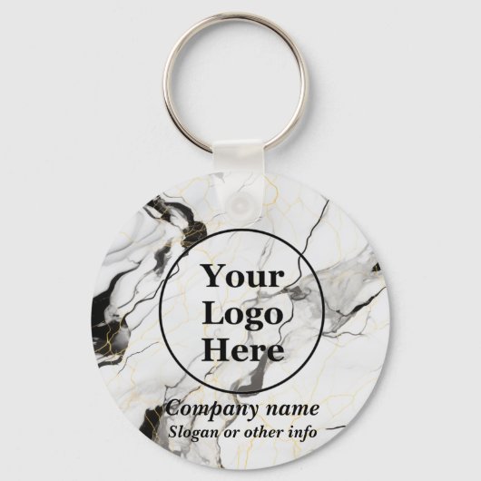 Schwarz-Weiß-Marmor Schlüsselanhänger (Vorderseite)