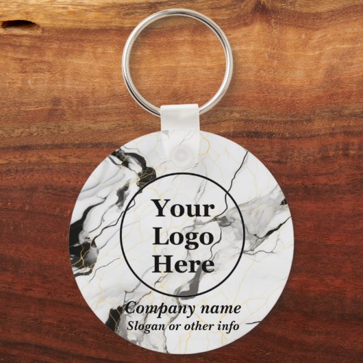 Schwarz-Weiß-Marmor Schlüsselanhänger (Vorderseite)