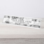 Schwarz-Weiß-Marmor Schreibtischnamensplakette (Vorderseite )