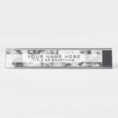 Schwarz-Weiß-Marmor Schreibtischnamensplakette (Vorderseite )