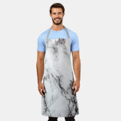 Schwarz-Weiß-Marmor Schürze (Getragen)