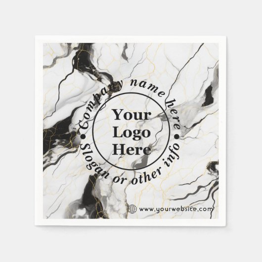 Schwarz-Weiß-Marmor Serviette (Vorderseite)