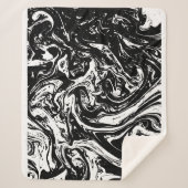 Schwarz-Weiß-Marmor Sherpa Blanka Sherpadecke (Vorderseite)