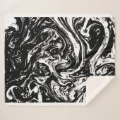 Schwarz-Weiß-Marmor Sherpa Blanka Sherpadecke (Vorderseite (Horizontal))