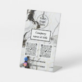 Schwarz-Weiß-Marmor Sockelschild (Vorderseite)