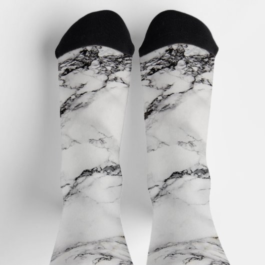 Schwarz-Weiß-Marmor Socken (Oben)