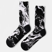 Schwarz-Weiß-Marmor Socken (Linkes Detail)