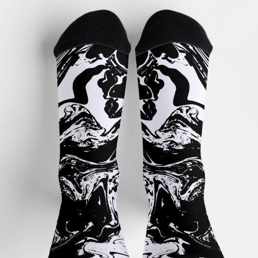 Schwarz-Weiß-Marmor Socken (Oben)