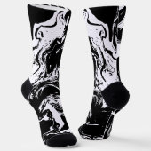 Schwarz-Weiß-Marmor Socken (Gewinkelt)