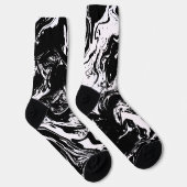 Schwarz-Weiß-Marmor Socken (Rechts)