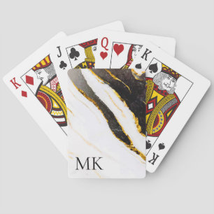 Schwarz-Weiß-Marmor Spielkarten