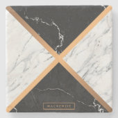 Schwarz-Weiß-Marmor Steinuntersetzer (Vorderseite)