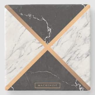 Schwarz-Weiß-Marmor Steinuntersetzer