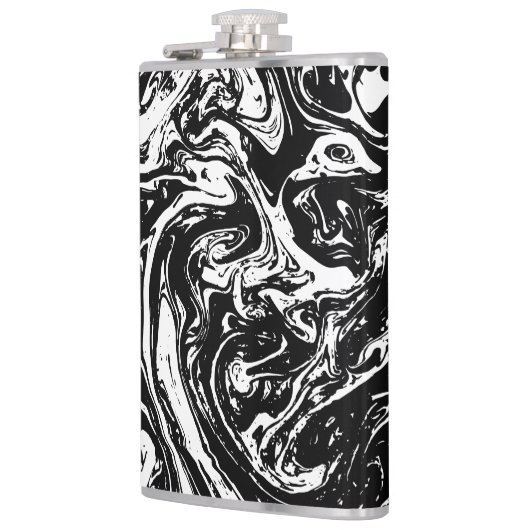 Schwarz-Weiß-Marmor-Stilmöbel aus Vinyl-ummantelte Flachmann (Links)