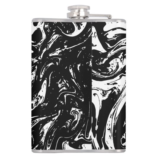 Schwarz-Weiß-Marmor-Stilmöbel aus Vinyl-ummantelte Flachmann (Rückseite)