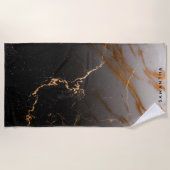 Schwarz-Weiß-Marmor Strandtuch (Vorderseite)