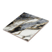 Schwarz-Weiß-Marmor Swirl Abstrakt Fliese (Seite)