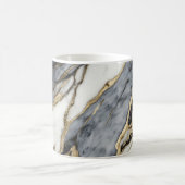 Schwarz-Weiß-Marmor Swirl Abstrakt Kaffeetasse (Mittel)