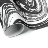 Schwarz-Weiß-Marmor Swirl Modernes Glam Geschenkpapier (Rolleneckpunkt)