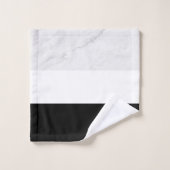 Schwarz-Weiß-Marmor-Textur Badhandtuch Set (Waschlappen)