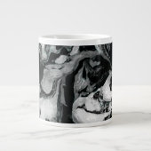 Schwarz-Weiß-Marmor-Textur Flüssige Farbkunst Jumbo-Tasse (Vorderseite)