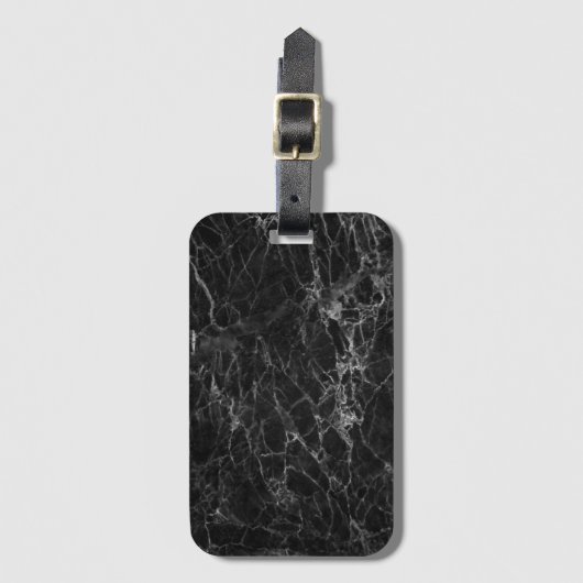Schwarz-Weiß-Marmor-Textur Gepäckanhänger (Vorderseite Vertikal)